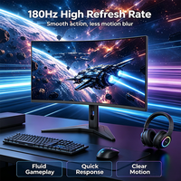 Moniteur incurvé 32 pouces QHD 180 Hz, temps de réponse de 1 ms, panneau IPS/VA, 1K 1080P, pour jeux, avec sortie audio USB DP