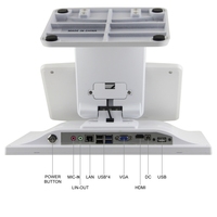 Écran tactile capacitif de 15.6 pouces 1366*768 I3/ I5 tout en un système de point de vente caisse enregistreuse Windows système de terminal de supermarché