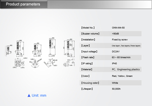 ONN-M4-50 CE phê duyệt tri-màu LED tín hiệu tháp ánh sáng rygbw 24V/220V Stack ánh sáng tháp ánh sáng - Product Image 6