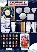 Kit d'art en résine époxy cristal clair pour débutants, résine époxy 16oz avec paillettes, fleur séchée, moule en Silicone pour l'artisanat d'art DIY