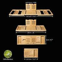 Nouveau Plateau de Bain 2026 en Bambou Laqué avec Charnières Pliantes, Rangement Extensible et Verrouillable pour Baignoire