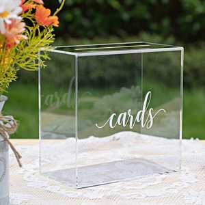 Elegant Clear Acrylic Wedding Card Box Large 10x10x5.5 inch Wedding Receptions Wishing Well Money Box Birthdays Memory Box