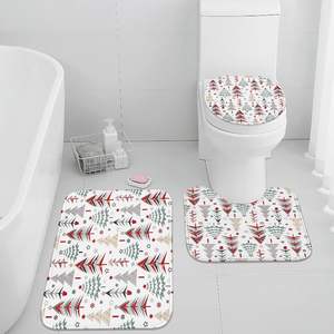 Juego de Alfombrillas de Baño Navideñas de Tres Piezas, Alfombrilla de Tierra de Diatomeas Absorbente de Secado Rápido y Fácil de Limpiar, Alfombrilla Rectangular para Piso - Product Image 4