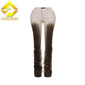 <span class=keywords><strong>Pantaloni</strong></span> <span class=keywords><strong>Jogger</strong></span> Autunnali da <span class=keywords><strong>Donna</strong></span> alla Moda, <span class=keywords><strong>Pantaloni</strong></span> Aderenti Sfumati Effetto Consumato, Leggings a Pieghe per <span class=keywords><strong>Donna</strong></span> - Product Image 2