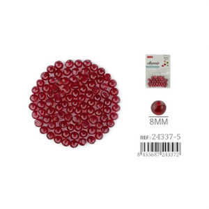 Perline di Vetro Rosse Ilan da 8mm per Creazione di Gioielli - Product Image 2