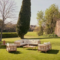 Simple teck jardin patio canapé extérieur bois loisirs meubles Design ensemble teck Villa confortable jardin canapé