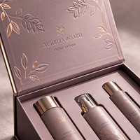 Boîte magnétique rigide haut de gamme écologique avec doublure en éponge et pelliculage mat pour kit de soins du visage, coque en papier d'art