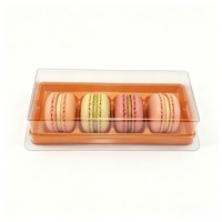 Vitrine de boulangerie professionnelle écologique pour emballage de rouleaux, boîte alimentaire en PET de qualité alimentaire, conteneur rectangulaire pour gâteaux avec couvercle transparent