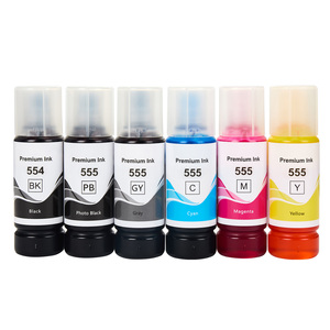 Kit de recharge d'encre T554 T555 554 555 compatible, encre de recharge en vrac colorée pour imprimante Epson <span class=keywords><strong>ECOTANK</strong></span> <span class=keywords><strong>L8180</strong></span> L8160 - Product Image 1