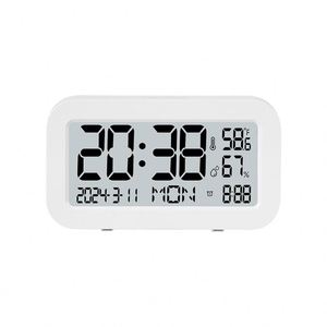 Multifunction LCD Alarm <b>Clock</b> Student Watch Square <b>Battery</b> Powered Simple Touch Luminous Moon Phase Display 24-Hour <b>Clock</b> - Product Image 6