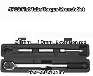 Outil de réparation automobile 4 pièces, douilles longues de 19/21 mm, rallonge, clé dynamométrique à <span class=keywords><strong>tube</strong></span> plat de 1/2'' 28-210 Nm et 20,7-154,9 pieds-livre - Product Image 2