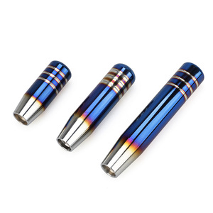 Aluminum Alloy Universal Car Gear <b>Shift</b> <b>Knob</b> Blue Heat Treated 17.5cm Silver Base Rustproof - Product Image 3