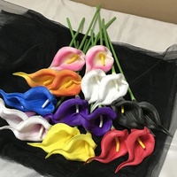 32Cm Fleur De Lys Real Touch Pu Artificielle Calla Lily Fleurs pour La Maison De Mariage Hôtel Décor