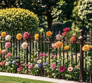 Toptan demir çit panelleri fabrika doğrudan sıcak satış OEM ODM dekoratif Metal ferforje çit galvanizli çelik çit - Product Image 4