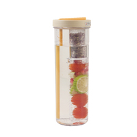 En gros logo personnalisé en plastique jus bouteille d'eau infuseur de fruits avec paille