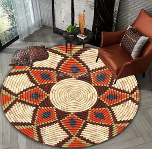 Tùy chỉnh thiết kế ethiopian truyền thống mềm mầm non Thảm 3D in chống trượt thảm tròn cho phòng ngủ nhà - Product Image 1
