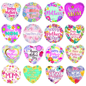 新到18英寸母亲节快乐爱你妈妈箔气球批发父亲节和母亲节装饰气球 - Product Image 2