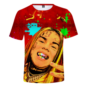 Cool Rapper <span class=keywords><strong>69</strong></span> 6Ix9ine Tekashi69 T-Shirts pour le Sport Casual col rond impression 3D chemise hommes mode T-Shirts Tops vêtements - Product Image 4