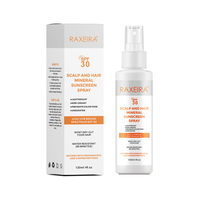 OEM/ODM Sunscreen Mist Spray Natural SPF 30 Sun Protection Scalp Hair Sunscreen Spray Private Label Sunscreen Spray
