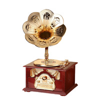 Boîte à musique vintage créative en forme d'instrument de musique, figurine en résine, gramophone, violoncelle et trompette, statue pour décoration de table intérieure