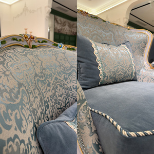 <span class=keywords><strong>Fauteuil</strong></span> d'appoint de salon Versailles <span class=keywords><strong>Louis</strong></span> <span class=keywords><strong>XV</strong></span>, style provincial français, sculpté à la main, doré, avec <span class=keywords><strong>tissu</strong></span> jacquard damassé festonné en velours - Product Image 4