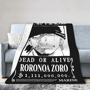 Plaid en flanelle <span class=keywords><strong>Zoro</strong></span> <span class=keywords><strong>Wanted</strong></span> Luffy, imprimé pour chambre à coucher, canapé, ultra-doux, chaud, couvre-lit, dérivés d'anime - Product Image 1