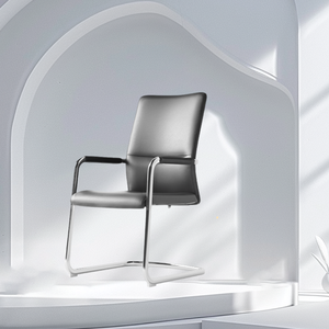 โครงหนังโค้งสีเงินสำหรับเก้าอี้ผ้าฝ้ายพื้นเมืองคุณภาพสูงไม่มีล้อ - Product Image 1