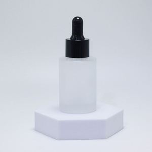 New 30ml Round Glass Transparent Frosted Flat Shoulder Dropper <b>Bottle</b> - Product Image 5