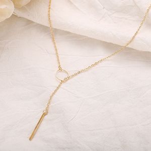 <span class=keywords><strong>Collier</strong></span> rétro en alliage plaqué or <span class=keywords><strong>pour</strong></span> femmes et filles, chaîne à pampilles, Simple et à la mode, 2023 - Product Image 4