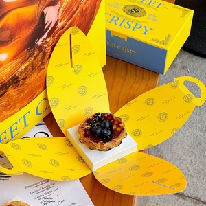 กล่องบรรจุภัณฑ์ทาร์ตไข่ขนาดใหญ่แบบกำหนดเอง ย่อยสลายได้ เป็นมิตรกับสิ่งแวดล้อม ใช้แล้วทิ้งได้ เกรดอาหาร ทำจากกระดาษแข็ง พิมพ์ลายสำหรับเบเกอรี่ - Product Image 6