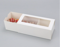 Boîte à biscuits et gâteaux personnalisée avec logo, tiroir coulissant, en carton blanc ivoire, rectangulaire, avec séparateurs