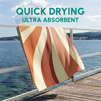 Serviette de plage écologique en microfibre imprimée avec logo personnalisé, design gaufré pour le bain de piscine, sac à nom sublimé moderne à séchage rapide unique