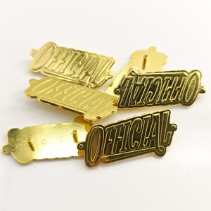 Étiquettes de vêtements et étiquettes typographiques en métal doré gravées au laser, 3D en relief, lavables, pour vestes et vêtements - Product Image 1