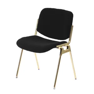 Yemek odası için yeni tasarım sandalyeler istiflenebilir siyah elektrolizle bacaklar lambsrestaurant yastık Metal sandalyeler restoran için