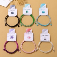 Ensemble de bracelets tressés de 4 mm, multicouches, empilables, en pierres naturelles (obsidienne, améthyste, turquoise, quartz clair) - Vente en gros