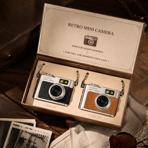 Custom Logo <b>Camera</b> With Leather Body Silver Hot Stamping Laser Engraved Color <b>Printing</b> Personalized Gift Set - Product Image 5