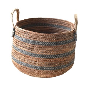 Rattan Storage <b>Basket</b> Large Circle With Handle For Living Room Balcony Toy Organization Dark Brown - Product Image 4