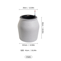 Pot de fleurs en plastique PP, finition sablée, avec système d'arrosage automatique, grande capacité pour plantes d'intérieur et d'extérieur, jardin, patio.