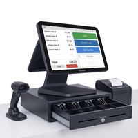Terminal Punto de Venta con Pantalla Táctil de 15.6 Pulgadas, Caja Registradora Todo en Uno, Software Punto de Venta con Cajón de Efectivo y Escáner