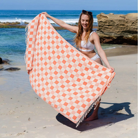 Personalized Yarn-dyed Microfiber Summer Bath Towel Beach Towels Tassel Extra Large Swimming Pool Towel Hotel