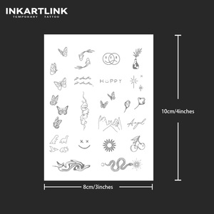 <span class=keywords><strong>Tatuaje</strong></span> Temporal Personalizado con Letras de Hierbas 'HAPPY', Resistente al Agua, de Larga Duración (15 Días), Arte Corporal Semipermanente para Muñeca, Brazo, Mujeres y Hombres - Product Image 3