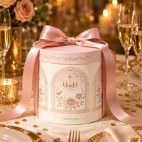 Boîte cadeau cylindrique de luxe sur mesure, emballage rigide en carton pour produits de soin haut de gamme, bijoux, design sur le thème du palais