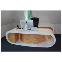Bureau de bureau de luxe moderne de haute technologie, conception Unique de Table d'ordinateur de patron en pierre artificielle