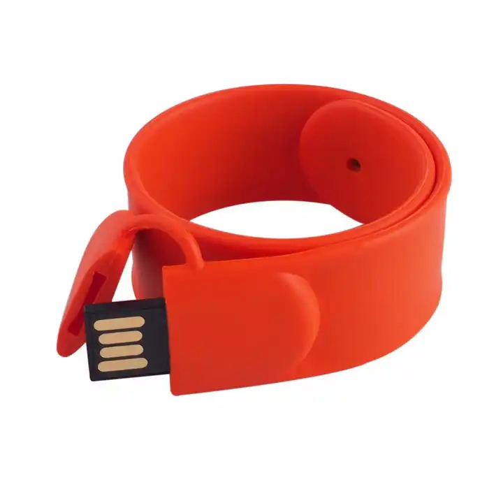 Premium Photo | Usb flash drive promotional usb key bracelet on white  background