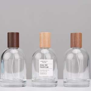 Chai xịt sương mịn có nắp bằng gỗ cầm tay trong suốt dày dưới chai nước hoa 100ml chai nước hoa tinh tế - Product Image 1