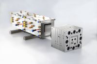 Molde de Extrusión de Marcos de Puertas de WPC de Alta Eficiencia, Diseño de Cambio Rápido, Molde de Extrusión de Plástico para Producción en Masa
