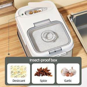 Grosir wadah penyimpan makanan kering bening ember penyimpan nasi bahan PET dengan tutup untuk penggunaan Dapur produk rumah tangga - Product Image 3