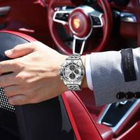 Montre chronographe à quartz pour homme POEDAGAR 695, bracelet en acier inoxydable, calendrier lumineux, étanche 3ATM