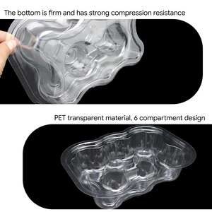 ฝาครอบถาดพลาสติก PET ใสแบบกำหนดเองสำหรับขนมทรัฟเฟิล ถาดใส่เค้กพลาสติกแบบกำหนดเอง - Product Image 3