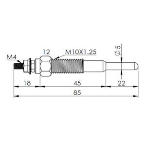 PZ-33 S501-18-140A 10,5 V Diesel Glow Plug para 83-91 Mazda 626 <span class=keywords><strong>Bongo</strong></span> Titan SRF9W GCFP WEW051 - Product Image 2
